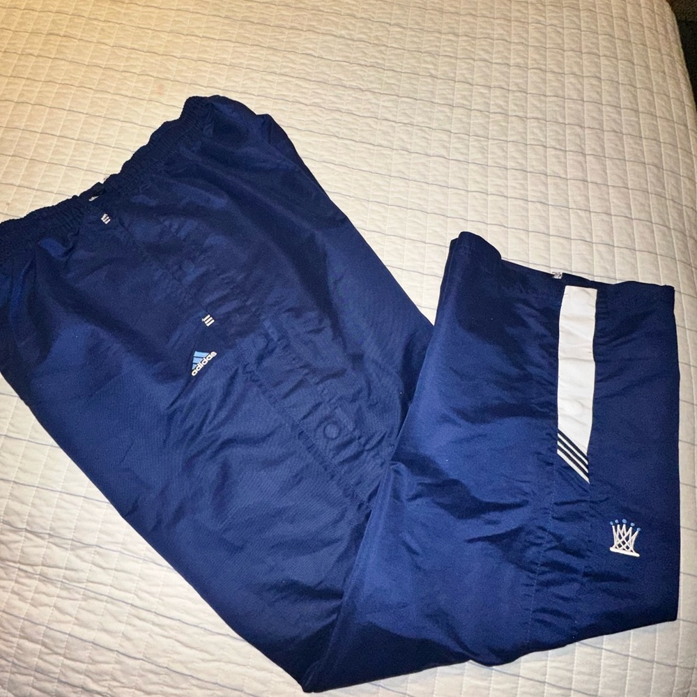 Adidas Vintage Mens Navy Blue Snap Button Tear‎ Away Track Pants Large 713641
